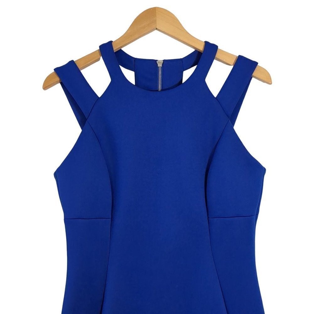 Calvin‎ Klein Dress Womens 8 Royal Blue Shift Sleeveless Cut Out Form Fit - Picture 5 of 14